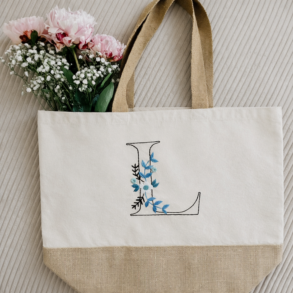 Erika Bag – Tasche mit floral verziertem Anfangsbuchstaben