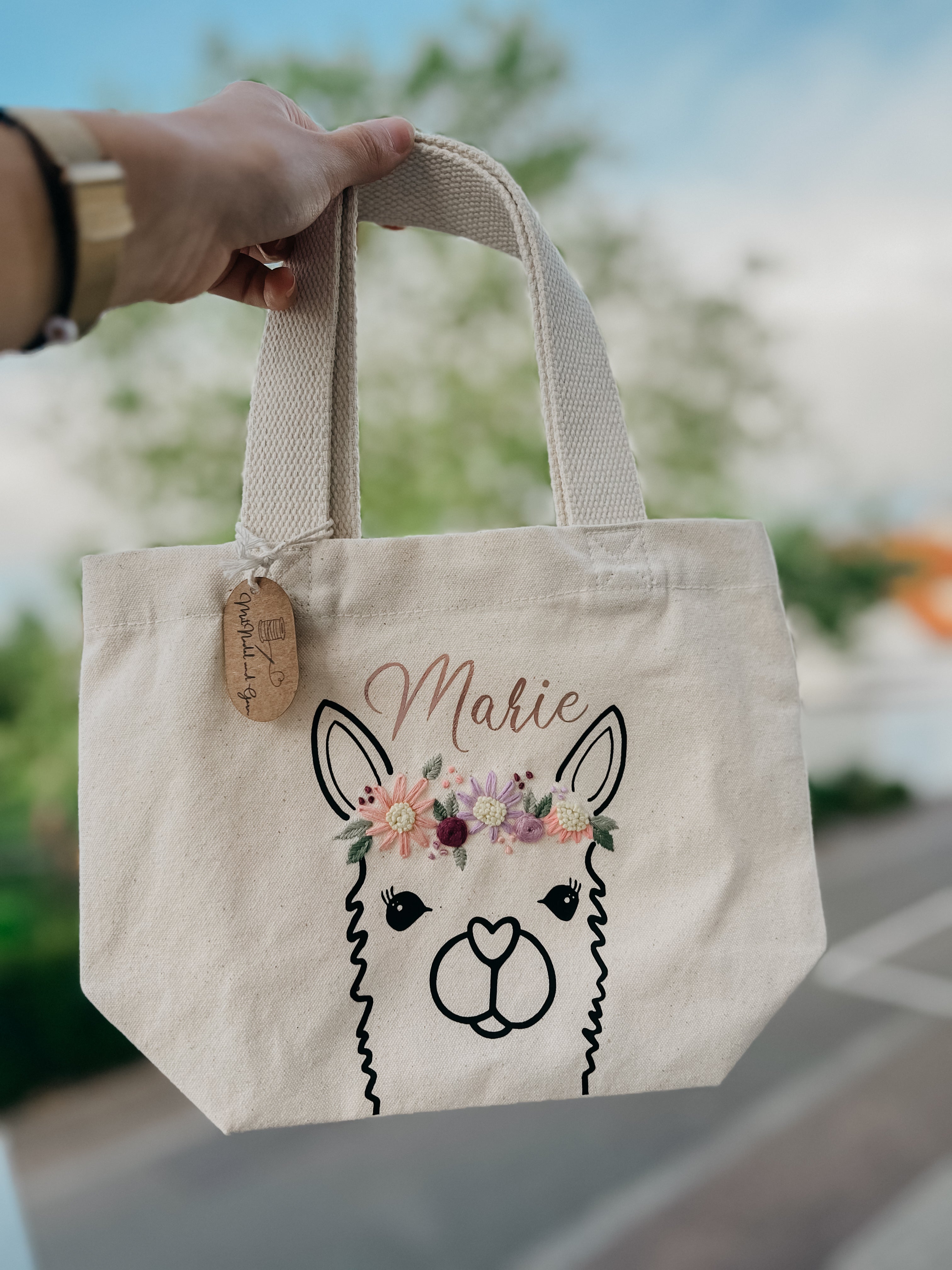 Mila-Bag - Kleine Stofftasche mit niedlichem Alpaka-Design